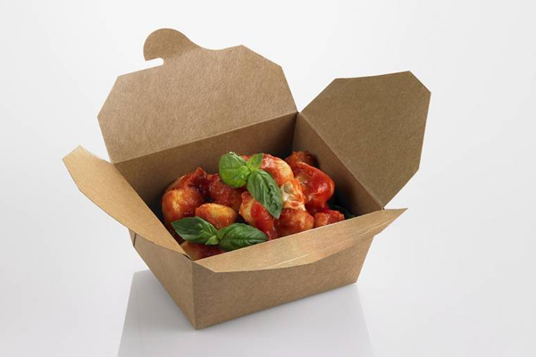 Contenitore da asporto grande in carta Kraft+PE - cm 21x16x9h - Street food, take away e asporto