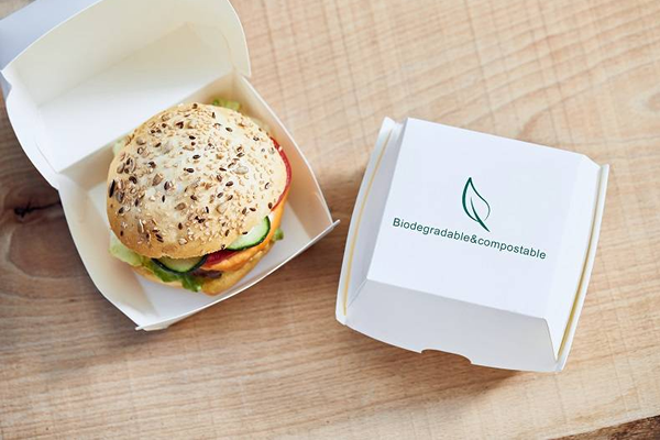 Hamburger box quadrato in carta+PLA cm. 17,8x16x8 - Street food, take away e asporto