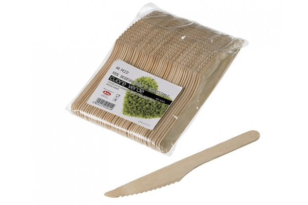 Coltello in legno bio 16 cm - Posate e piatti biodegradabili