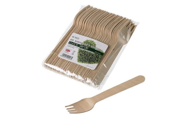 Forchetta in legno bio 16 cm - Posate e piatti biodegradabili