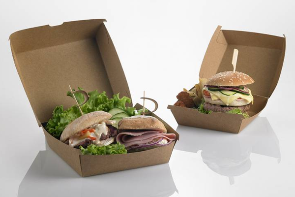 Scatola Hamburger Piccola in carta Kraft+PE - cm 12x12x7h - Street food, take away e asporto